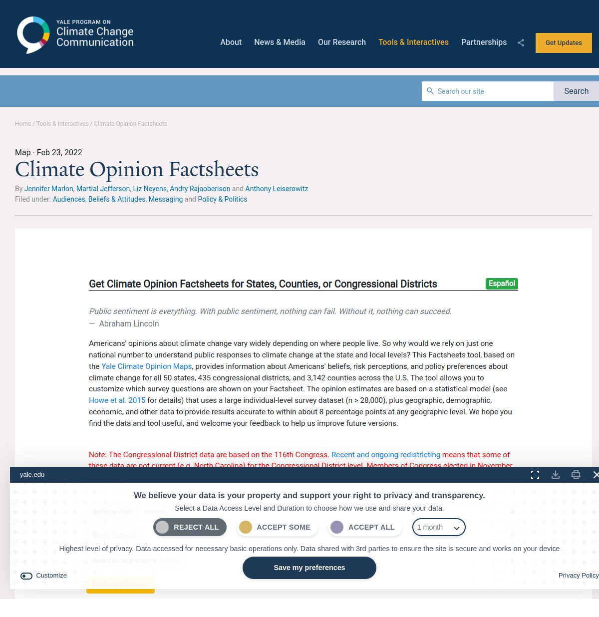 Yale Program on Climate Change Comunication