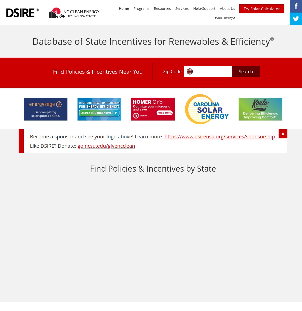 Database of State Incentives for Renewables & Efficiency