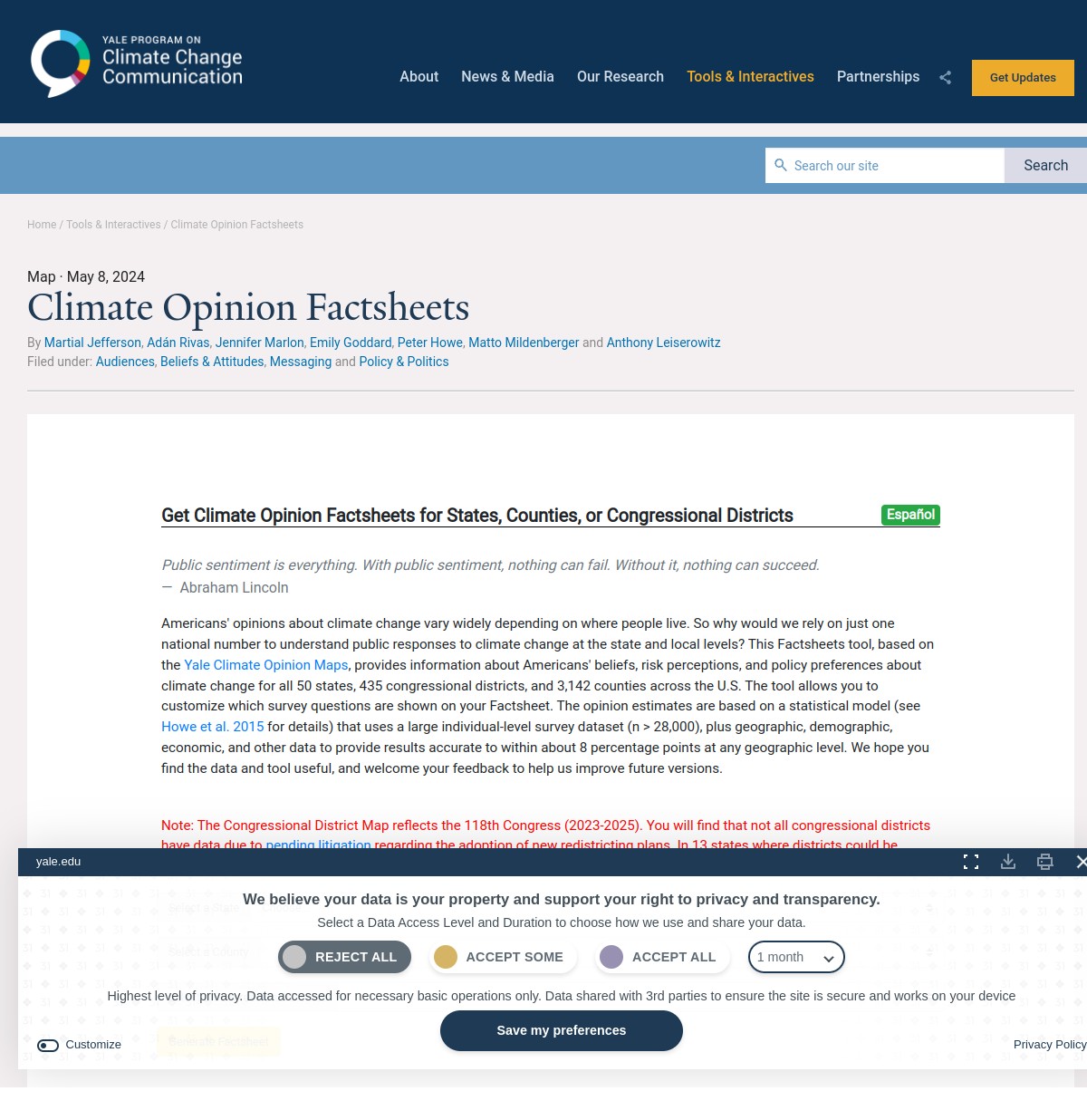 Yale Program on Climate Change Comunication