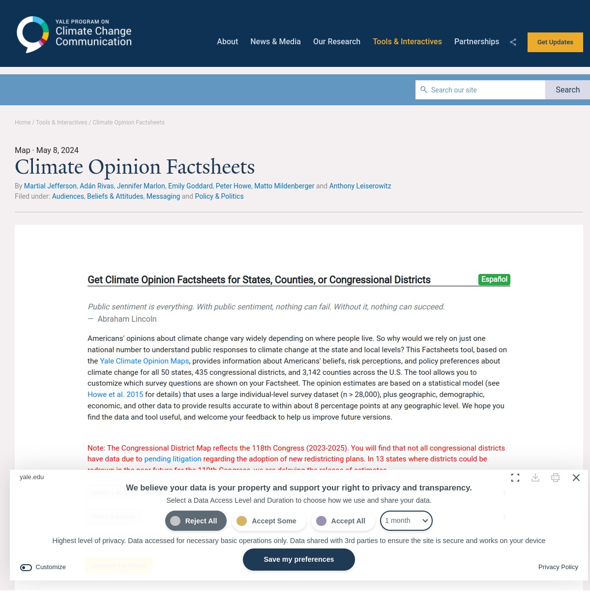 Yale Program on Climate Change Comunication