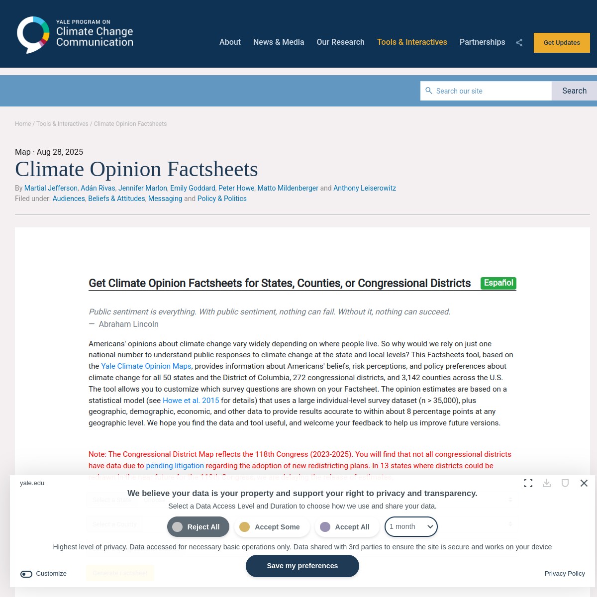 Yale Program on Climate Change Comunication