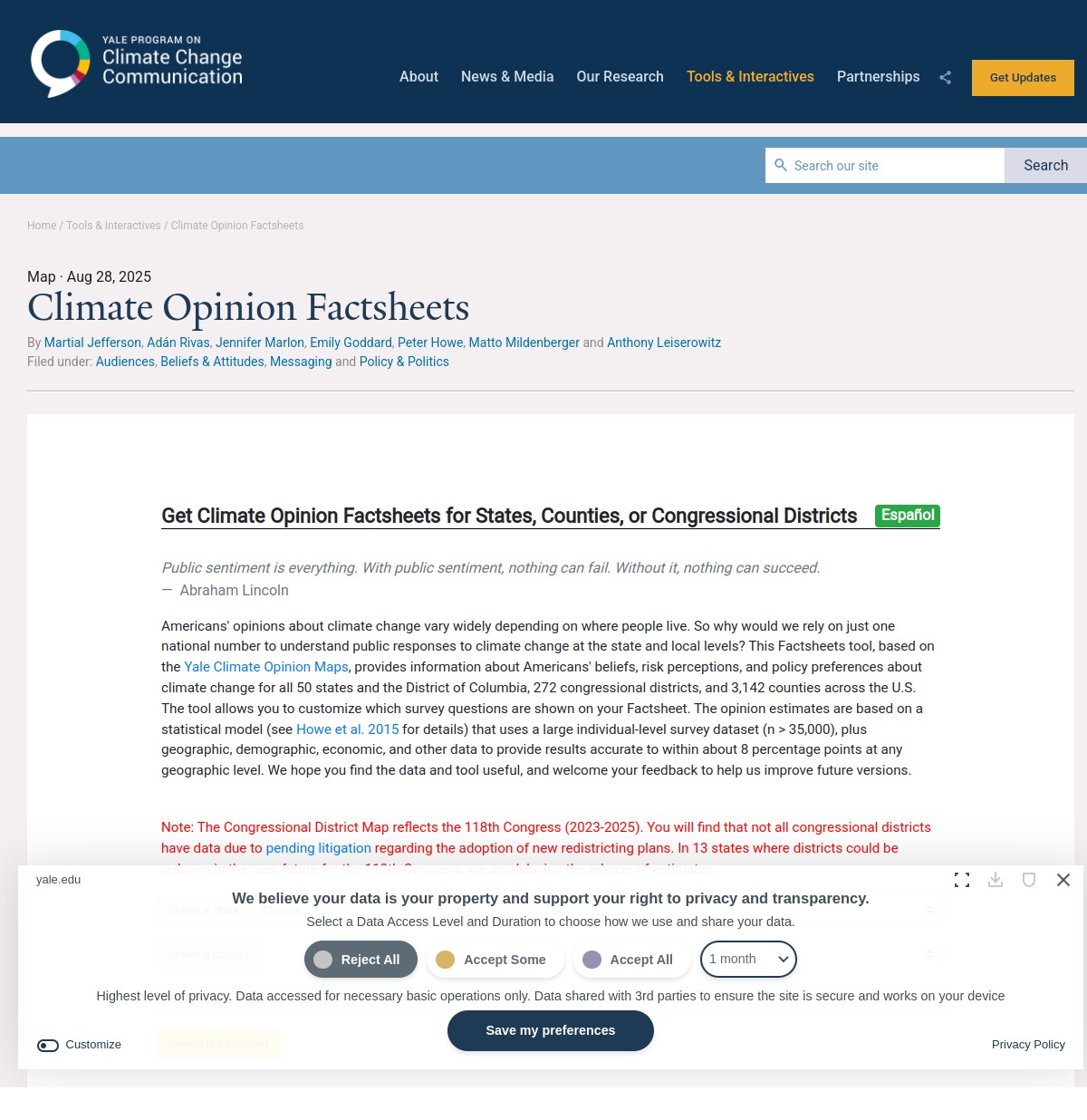 Yale Program on Climate Change Comunication