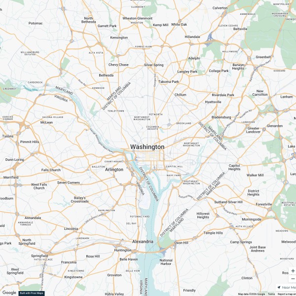 Surrounding Counties of Washington, DC - Interactive Map!