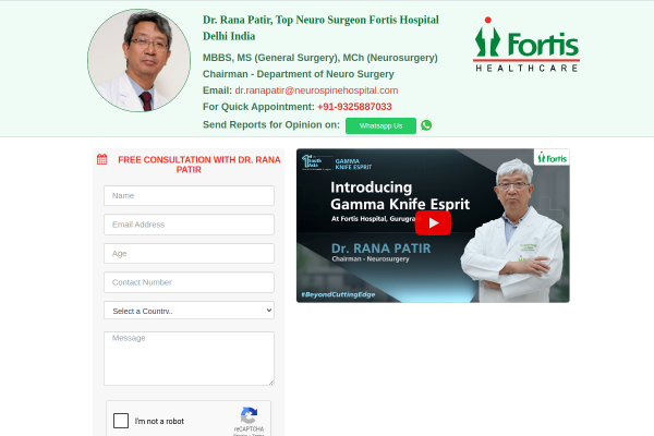 Dr. Rana Patir Best Neurosurgeon India