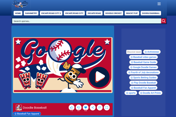 Doodle Baseball Sport Game Online Free