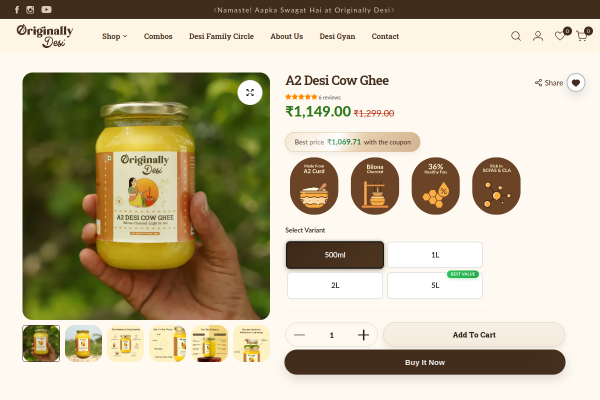 Chemical-Free A2 Ghee for Clean, Healthy Eating