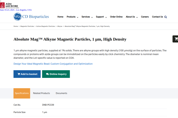 Alkyne Magnetic Particles