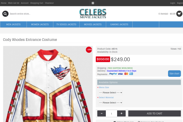 WWE Cody Rhodes Costume