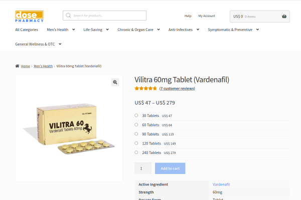 Vilitra 60mg Tablet
