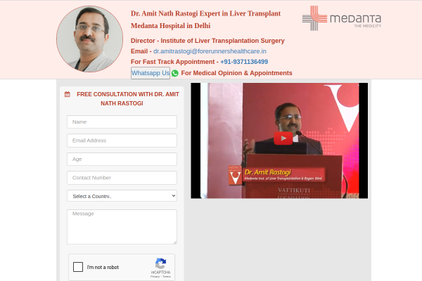 Dr. Amit Nath Rastogi Liver Transplant Surgeon India