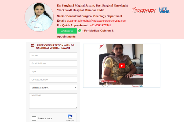 Dr. Sanghavi Meghal Jayant Oncosurgeon Wockhardt Mumbai