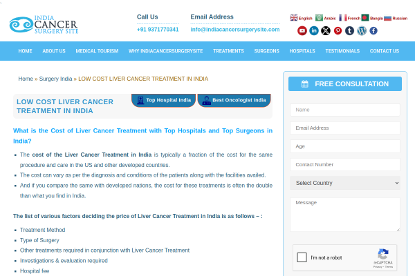 Liver Cancer Operation Cost India