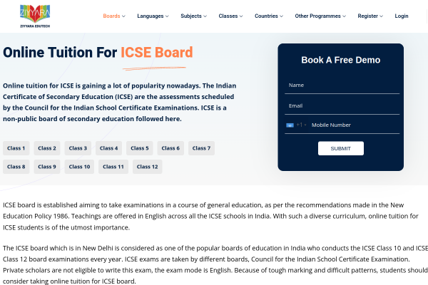 Ziyyara: Premier Online ICSE Board Tuition