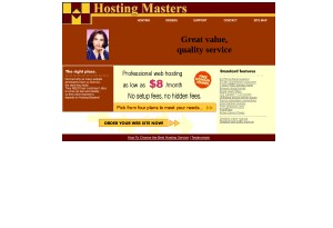 capture d'écran du site Hosting Masters