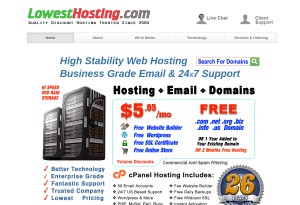 capture d'écran du site Lowest Hosting