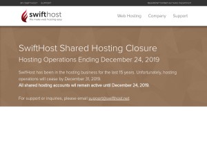 capture d'écran du site SwiftHost