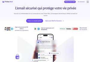 Capture d’écran du site Proton Mail