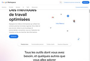 Capture d’écran du site Google Workspace