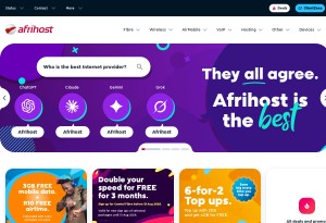 capture d'écran du site Afrihost
