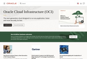 capture d'écran du site Oracle Cloud (OCI)