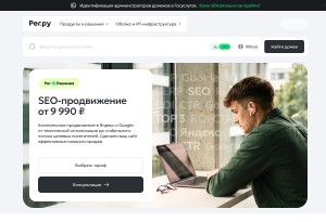 capture d'écran du site REG.RU