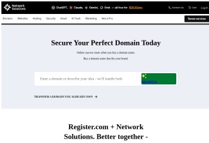 capture d'écran du site Register.com