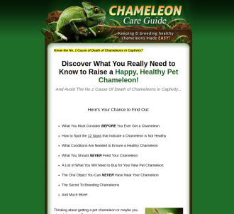 Chameleon Care Guide - Only Product In Booming Niche - 75% Commissions         