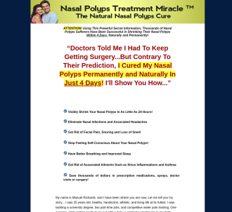 Nasal Polyps Treatment Miracle (tm) - Up To $68 Per Sale!                      