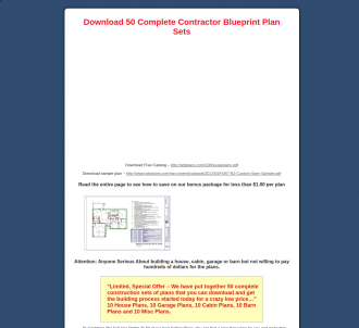 50 Houses, Garages, Barns & Cabin E-plans Blueprints                           