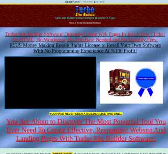 Turbo Site Builder Software "resale Rights"                          