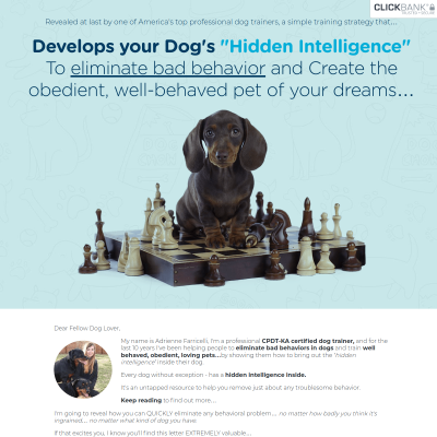 Brain Training For Dogs - Unique Dog Training Course! Easy Sell!               