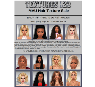 Game Texture Sales :1200 Hair Textures                                         