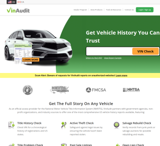 Vinaudit - Carfax Alternative - Official Nmvtis Provider                       