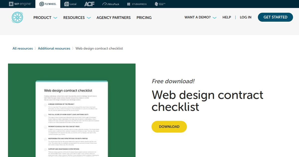 Flywheel | Web design contract checklist