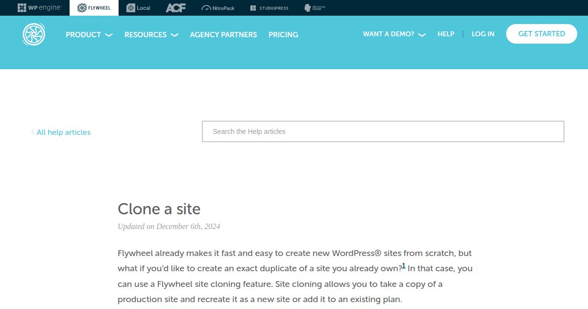 Flywheel | Clone a site