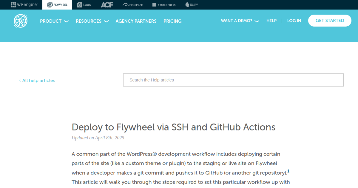Flywheel | Deploy to Flywheel via SSH and GitHub Actions