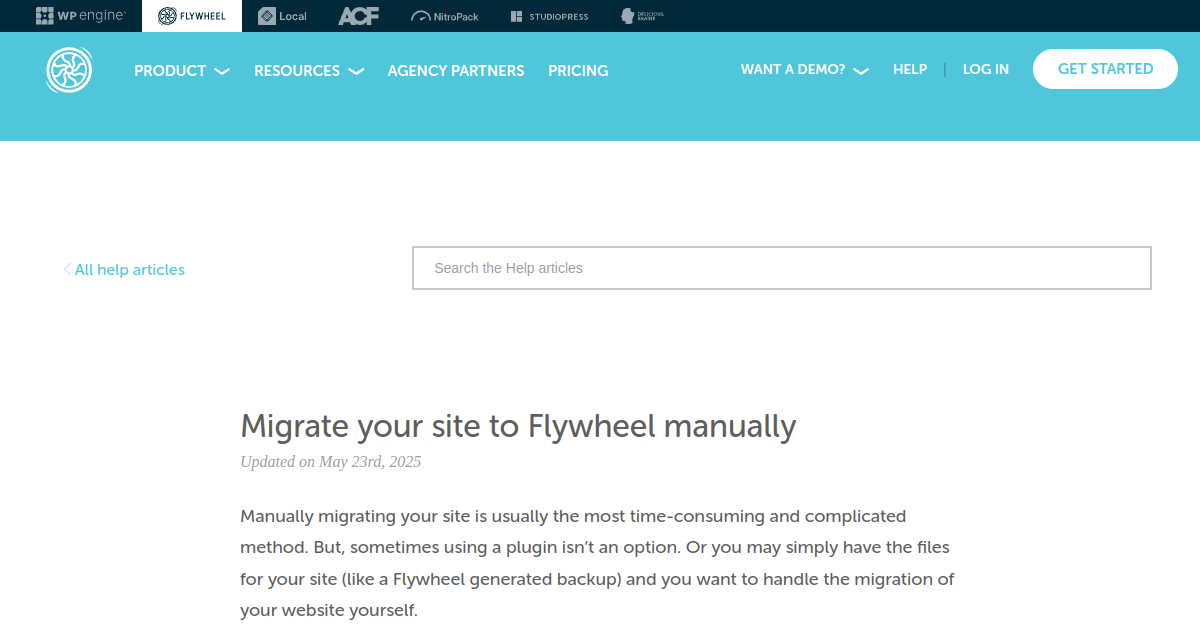 Flywheel | Migrate your site to Flywheel manually