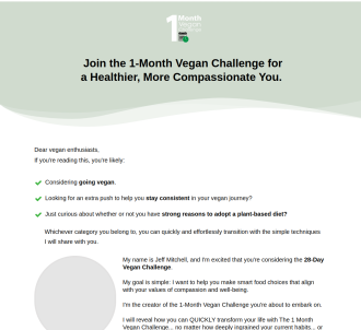 1 Month Vegan Challenge 2.0                                                    