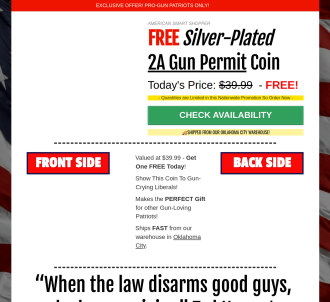 Free 2nd Amendment Gun Rights Silver Coin!                                     