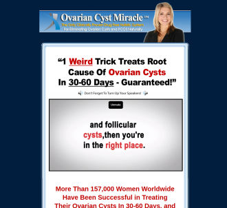 Ovarian Cyst Miracle (tm): *$39/sale! Top Ovarian Cysts Site On Cb!            