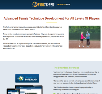Feel Tennis Online Video Instruction Courses                                   