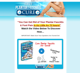 Get 100% Commissions ~ New Fast Plantar Fasciitis Cure ~ $102/sale!            