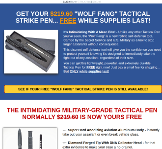 Free Self-defense Tactical Pen - High Conversion Rates                         