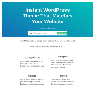 Instant Wordpess Theme To Match Your Existing Website Design!                  
