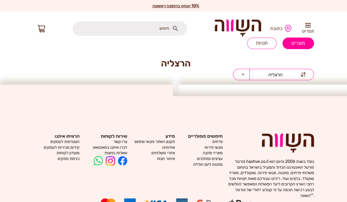 Screenshot of hashve.co.il