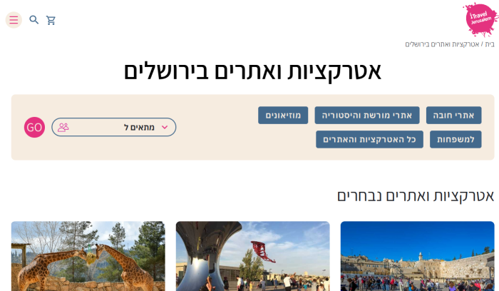 Screenshot of www.itraveljerusalem.com