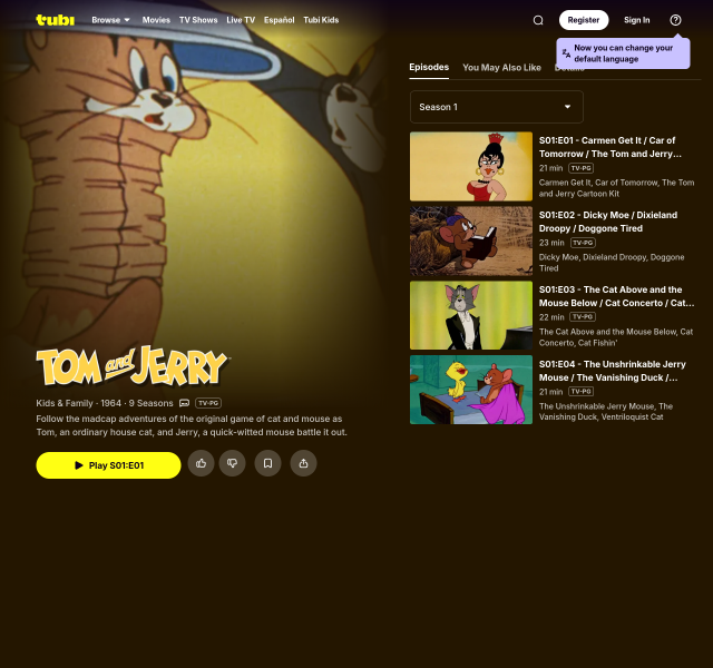 Watch Tom and Jerry Theatricals Streaming Online