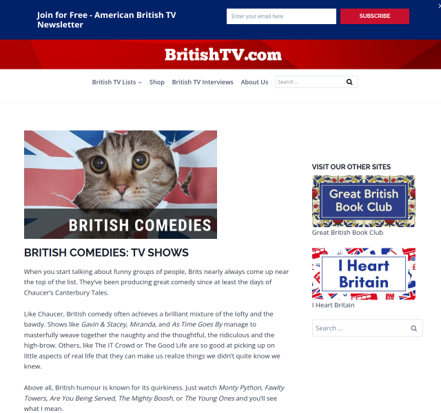 The List of British Comedy Shows