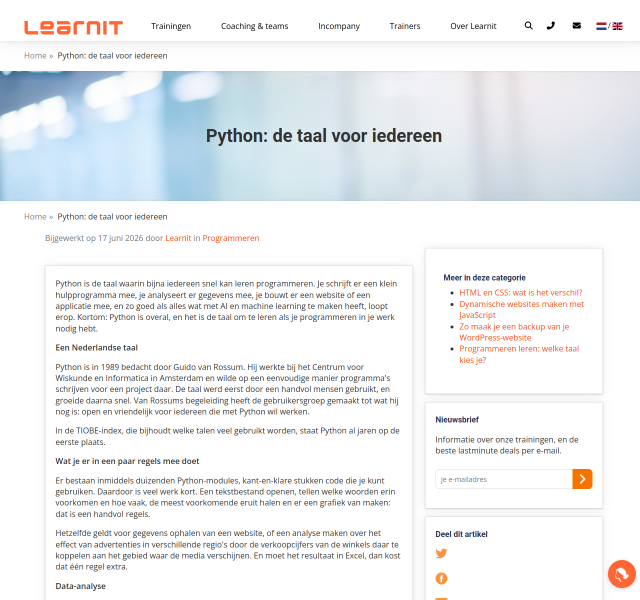Python: de taal voor iedereen