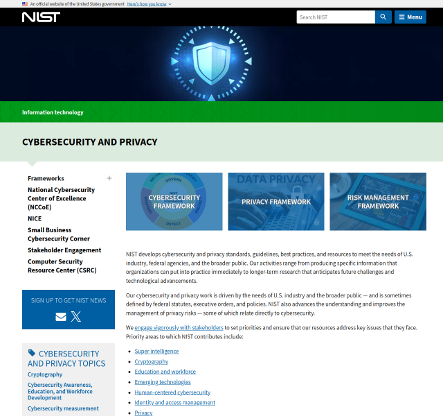 Cybersecurity and privacy